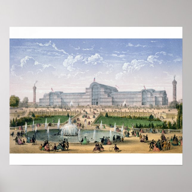 Crystal Palace, Sydenham, c.1862 (colour litho) Poster (Front)