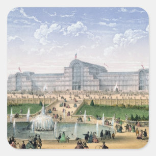 Crystal Palace, Sydenham, c.1862 (colour litho) Square Sticker