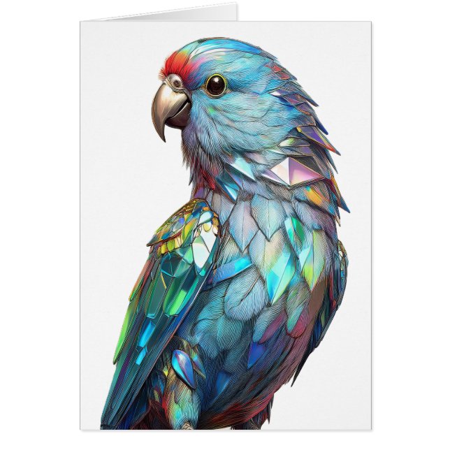 Crystal Parakeets Greeting Card (Front)