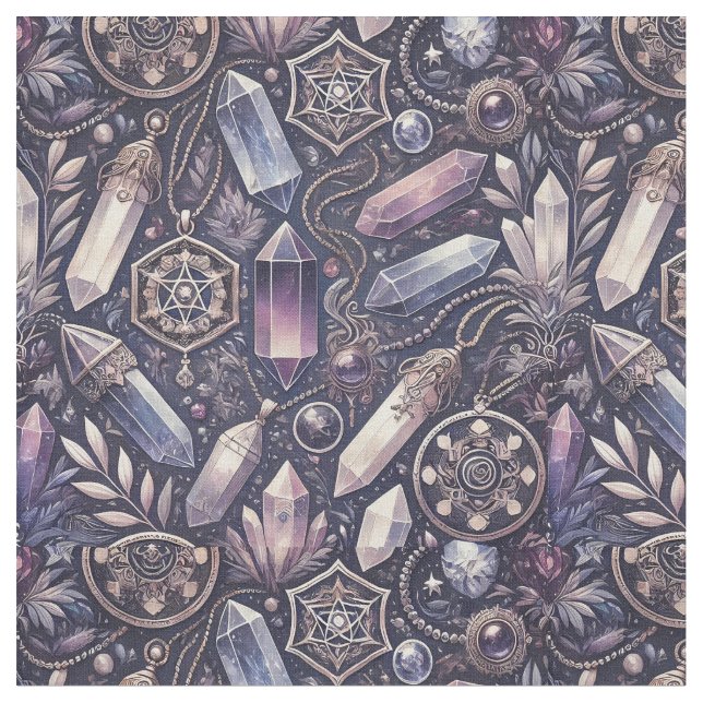 Crystal Pattern-Detailed Gemstone and Jewellery Fabric (Close Up)