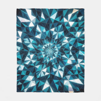 Crystal pattern Ocean Hues Kaleidoscope Pattern Fleece Blanket