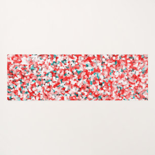 Crystal Pattern - White Red Green Yoga Mat