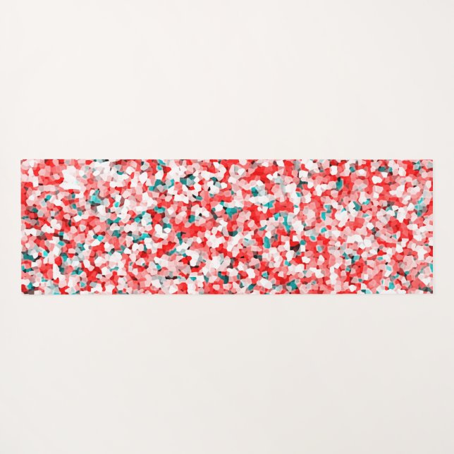 Crystal Pattern - White Red Green  Yoga Mat (Back (Horizontal))