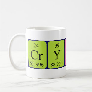 Crystal periodic table name mug