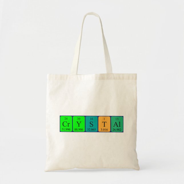 Crystal periodic table name tote bag (Front)
