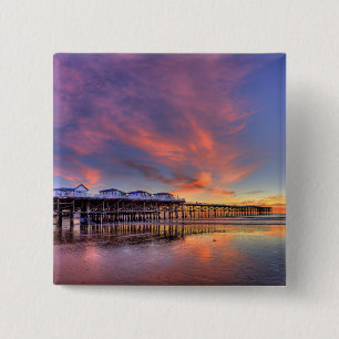 Crystal Pier Sunset 15 Cm Square Badge