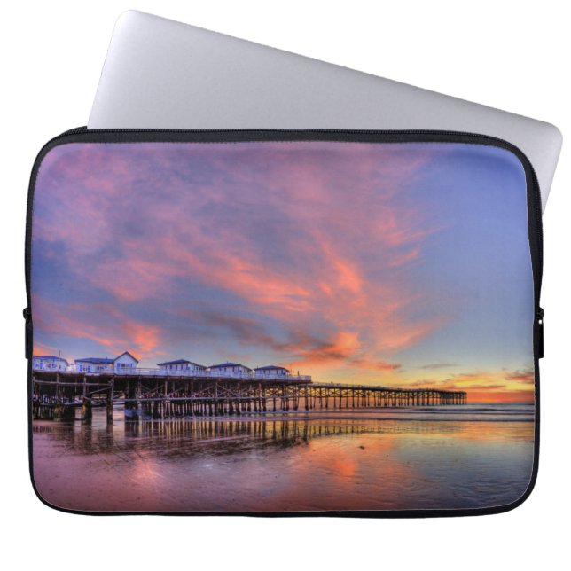Crystal Pier Sunset Laptop Sleeve (Front)
