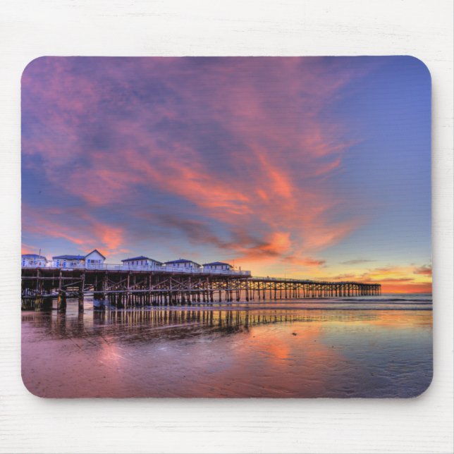 Crystal Pier Sunset Mouse Pad (Front)