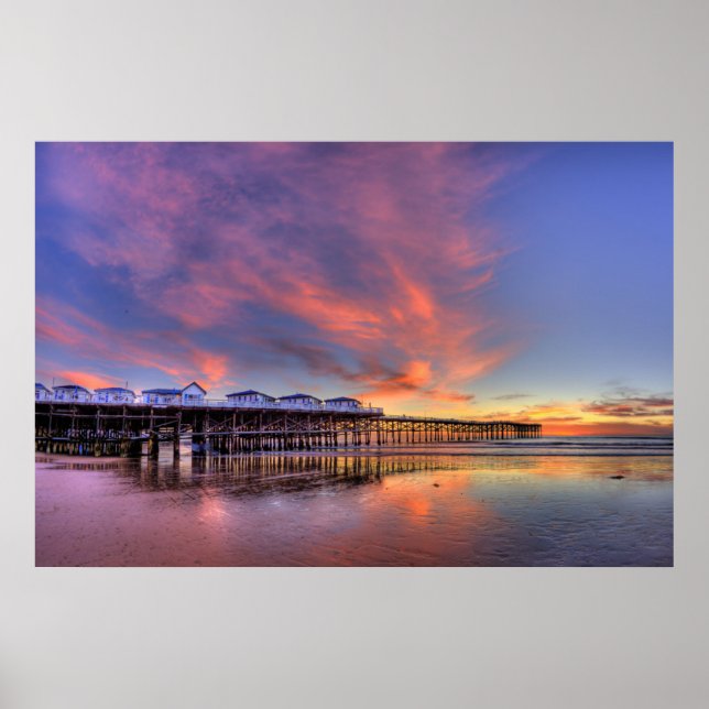 Crystal Pier Sunset Poster (Front)
