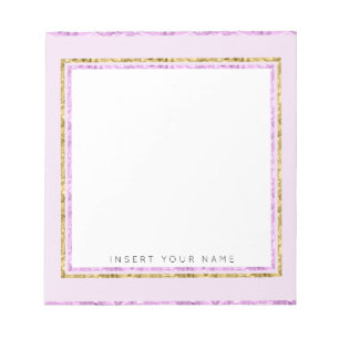 Crystal Pink and Gold Notepad 5.5" x 6"