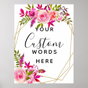 crystal Pink Peach Roses create your own custom Poster