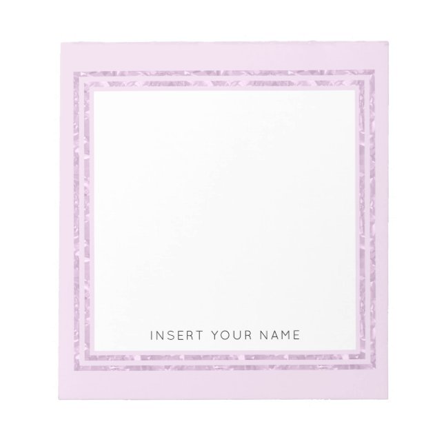 Crystal Pink Personalised Notepad 5.5" x 6" (Front)
