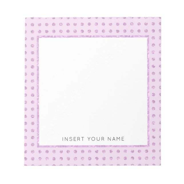 Crystal Pink Personalised Notepad 5.5" x 6" (Front)