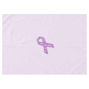 Crystal Pink Ribbon Awareness Knitting Tablecloth