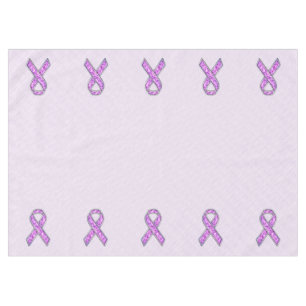 Crystal Pink Ribbon Awareness Knitting Tablecloth