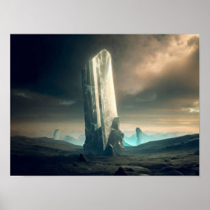 Crystal Planet in Space Poster