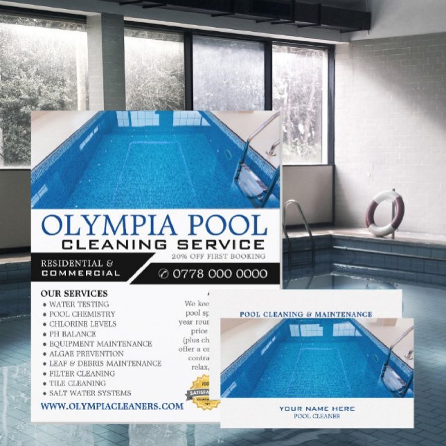 Crystal Pool, Swimming Pool Cleaning Advertising Flyer (Creator Uploaded)