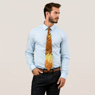 Crystal Prism Striped Spectrum Orange Two-Sided Tie