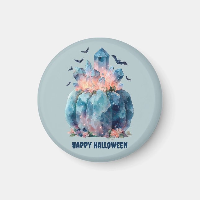 Crystal Pumpkin Halloween Magnet (Front)