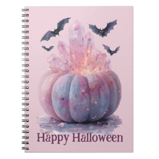Crystal Pumpkin Happy Halloween Aesthetic Notebook