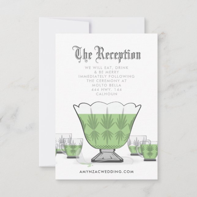 Crystal Punch Bowl Reception Enclosure Card (Front)