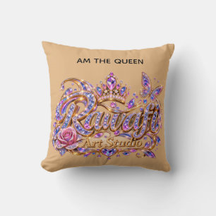Crystal Queen Pink Floral Elegance Cushion