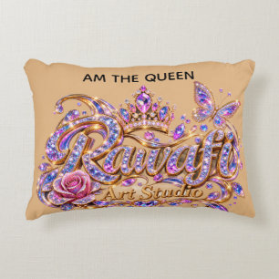 Crystal Queen Pink Floral Elegance Decorative Cushion