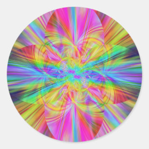 Crystal Rainbow Beams Classic Round Sticker