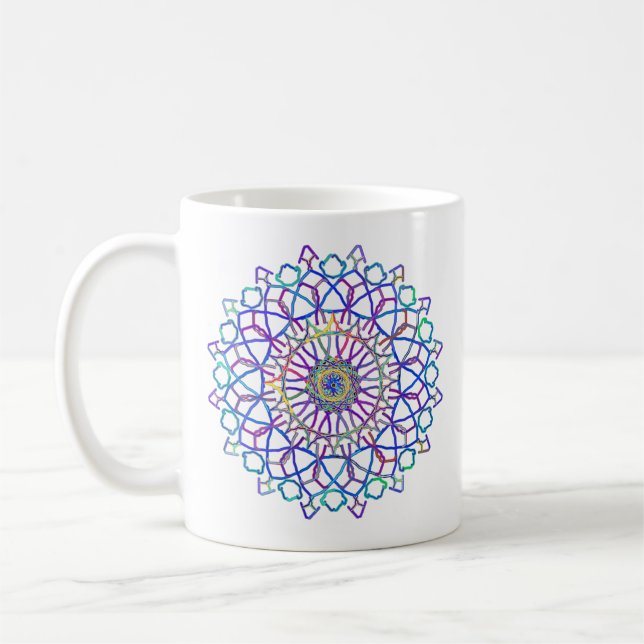 Crystal Rainbow Mandala  Coffee Mug (Left)