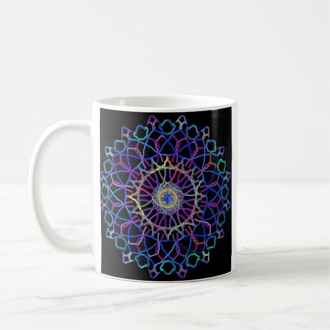 Crystal Rainbow Mandala  Coffee Mug (Left)