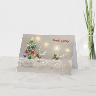 Crystal reindeer and ribbons card