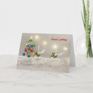 Crystal reindeer and ribbons card