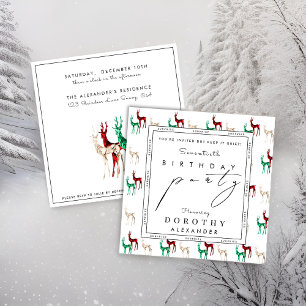 Crystal Reindeer ANY Surprise Winter Birthday Invitation