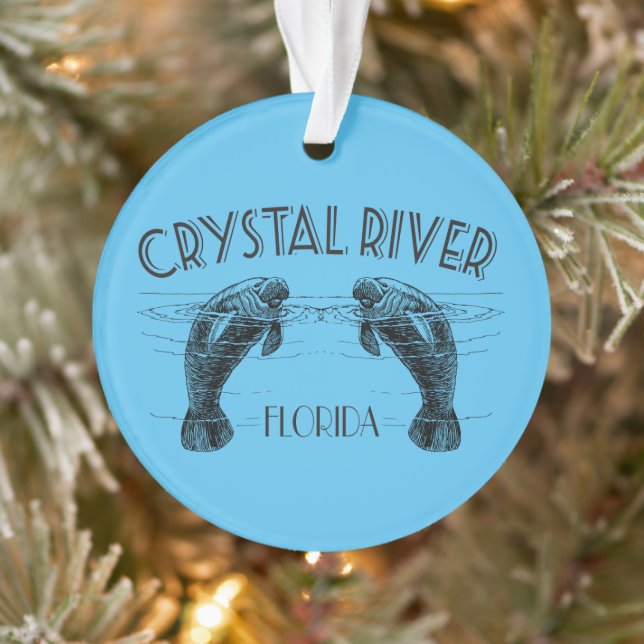 Crystal River Florida with Manatees Ornament (Tree)