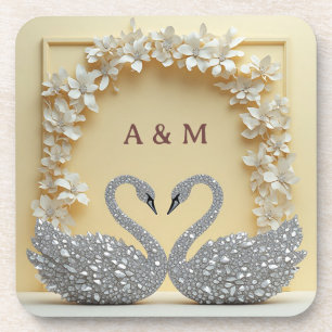 Crystal Romance Wedding Celebration Style Coaster