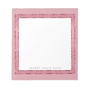 Crystal Rose Gold Personalised Notepad 5.5" x 6"