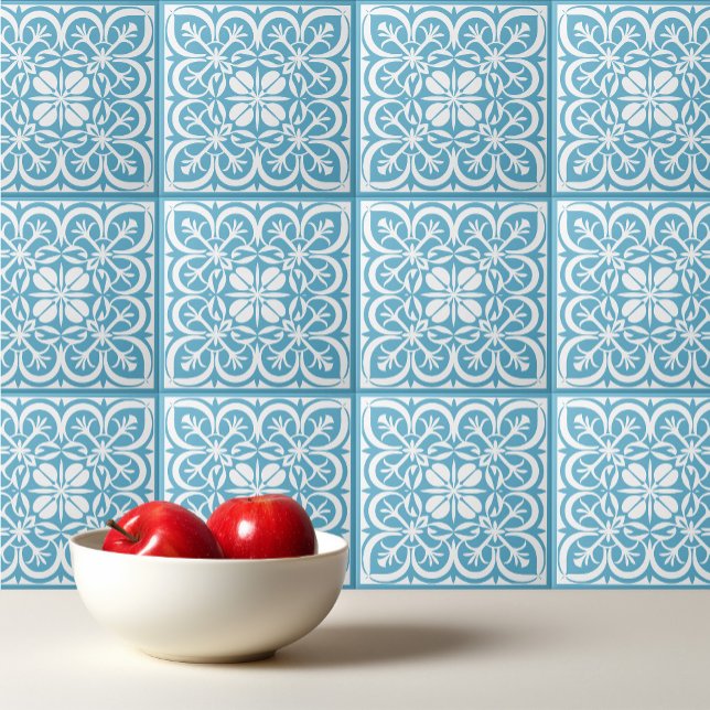 Crystal Sea blue pattern Portuguese Mediterranean  Ceramic Tile (Creator Uploaded)