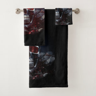Crystal Skull with Ruby Red Eyes Bath Towel Set