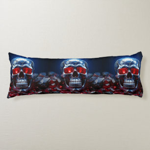Crystal Skull with Ruby Red Eyes Body Pillow