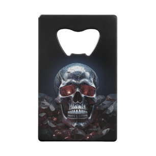 Crystal Skull with Ruby Red Eyes Bottle Opener