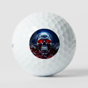 Crystal Skull with Ruby Red Eyes Golf Balls