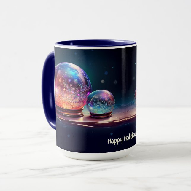 Crystal Snowballs Christmas Holiday Mug (Front Left)