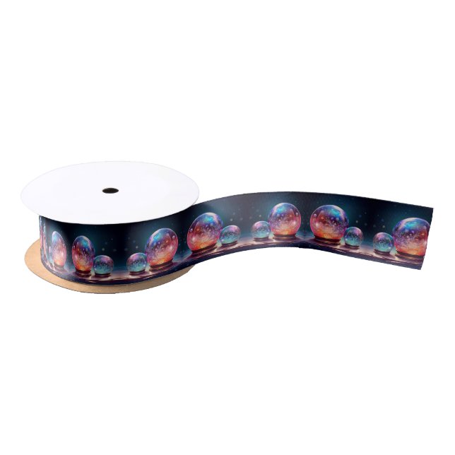 Crystal Snowballs Holiday Satin Ribbon (Spool)