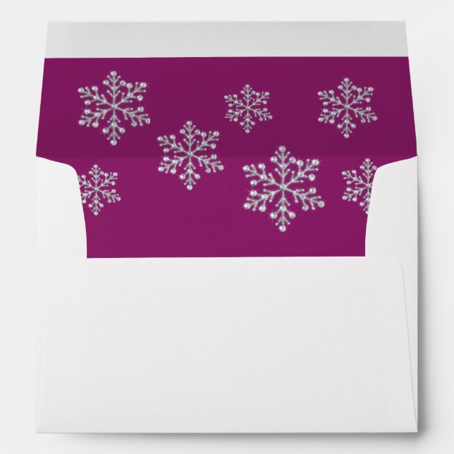 Crystal Snowflake 5X7 Envelope (magenta) (Back (Bottom))