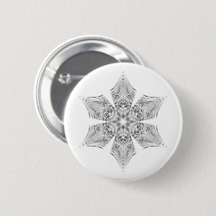 Crystal Snowflake - 6 Cm Round Badge