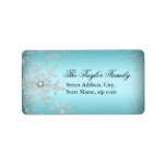 Crystal Snowflake Blue Christmas Address Labels<br><div class="desc">Blue Christmas Address Labels. Elegant Crystal Snowflakes. Please Note: All flat images!</div>