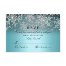 Crystal Snowflake Blue Winter RSVP