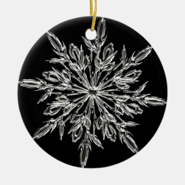 Crystal snowflake ceramic tree decoration (Front)