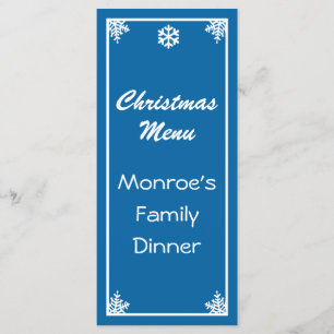 Crystal Snowflake Christmas Menu