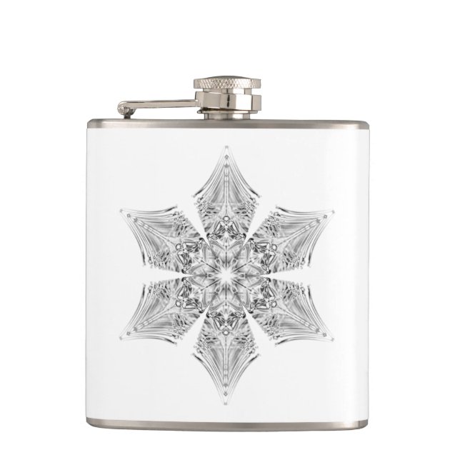 Crystal Snowflake -  Hip Flask (Front)